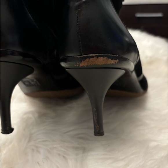 Bally Italy Tesla Black Suede Leather Lace up Heel Women's Boots Size 40 - Picture 7 of 9